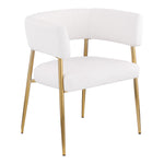 Creston Linen Textured Fabric Upholstered Dining Chair in Cream