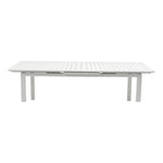 Maldives 95.5" / 119" Aluminum Outdoor Patio Dining Table in White