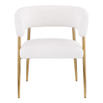 Creston Linen Textured Fabric Upholstered Dining Chair in Cream