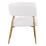 Creston Linen Textured Fabric Upholstered Dining Chair in Cream