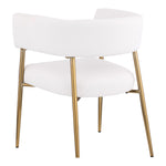 Creston Linen Textured Fabric Upholstered Dining Chair in Cream