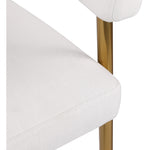 Creston Linen Textured Fabric Upholstered Dining Chair in Cream