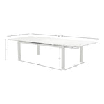 Maldives 95.5" / 119" Aluminum Outdoor Patio Dining Table in White
