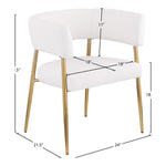 Creston Linen Textured Fabric Upholstered Dining Chair in Cream