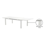 Maldives 95.5" / 119" Aluminum Outdoor Patio Dining Table in White