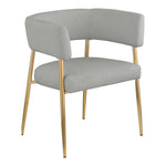 Creston Linen Textured Fabric Upholstered Dining Chair in Grey