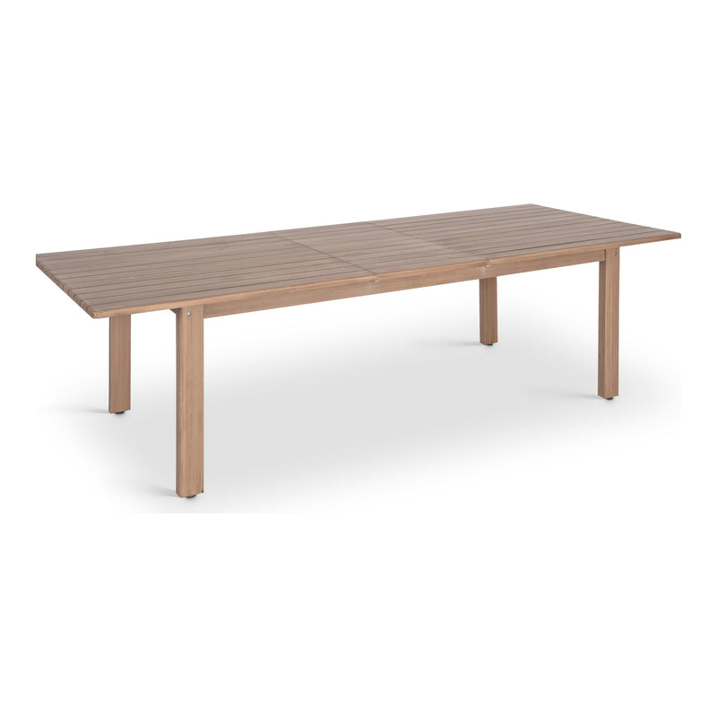 Newport 86.75" / 108" Acacia Wood Outdoor Patio Dining Table in Natural