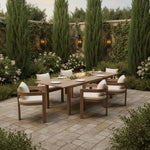 Newport 86.75" / 108" Acacia Wood Outdoor Patio Dining Table in Natural