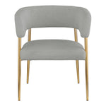 Creston Linen Textured Fabric Upholstered Dining Chair in Grey