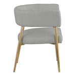 Creston Linen Textured Fabric Upholstered Dining Chair in Grey