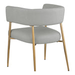 Creston Linen Textured Fabric Upholstered Dining Chair in Grey