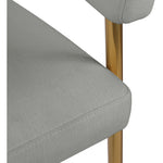 Creston Linen Textured Fabric Upholstered Dining Chair in Grey