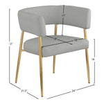 Creston Linen Textured Fabric Upholstered Dining Chair in Grey