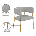 Creston Linen Textured Fabric Upholstered Dining Chair in Grey
