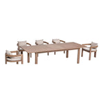 Newport 86.75" / 108" Acacia Wood Outdoor Patio Dining Table in Natural
