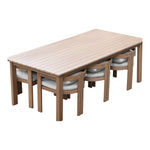Newport 86.75" / 108" Acacia Wood Outdoor Patio Dining Table in Natural