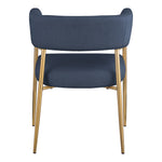 Creston Linen Textured Fabric Upholstered Dining Chair in Navy