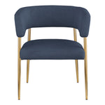 Creston Linen Textured Fabric Upholstered Dining Chair in Navy