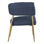 Creston Linen Textured Fabric Upholstered Dining Chair in Navy