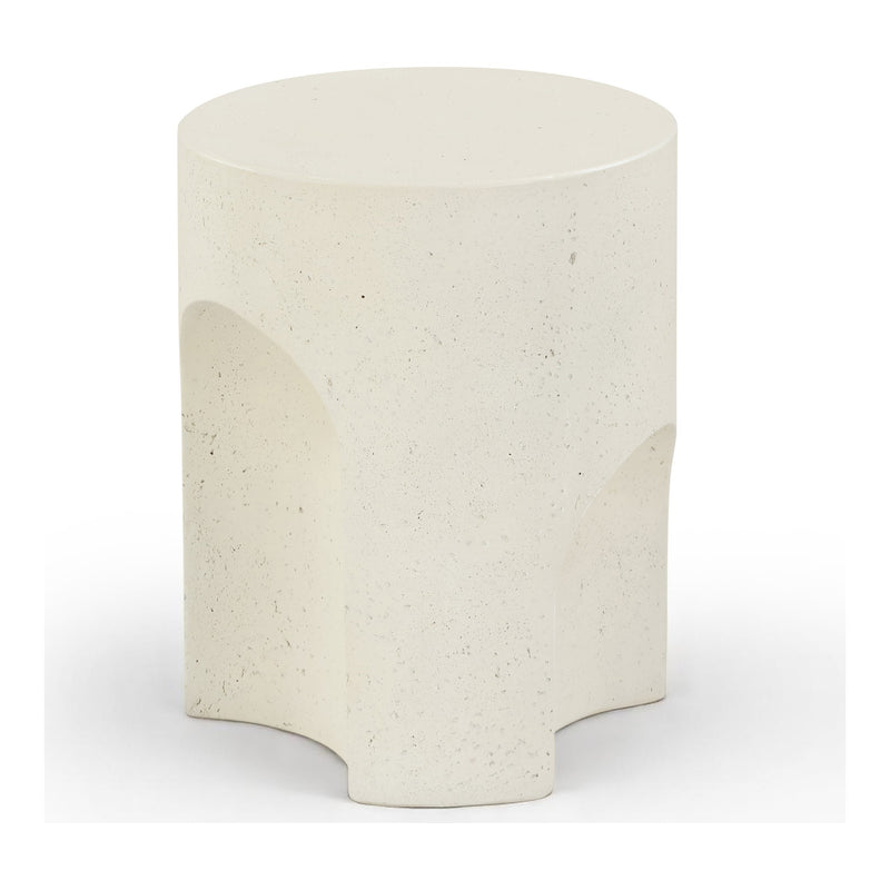 Olira Concrete And Fiberglass Indoor / Outdoor End Table in Cream