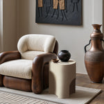 Olira Concrete And Fiberglass Indoor / Outdoor End Table in Cream