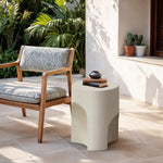 Olira Concrete And Fiberglass Indoor / Outdoor End Table in Cream