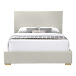 Crosby Linen Textured Fabric Upholstered King Bed in Beige
