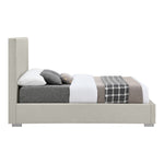 Crosby Linen Textured Fabric Upholstered King Bed in Beige