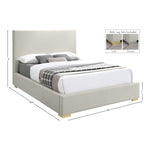 Crosby Linen Textured Fabric Upholstered King Bed in Beige