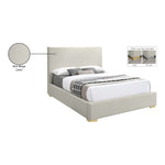 Crosby Linen Textured Fabric Upholstered King Bed in Beige