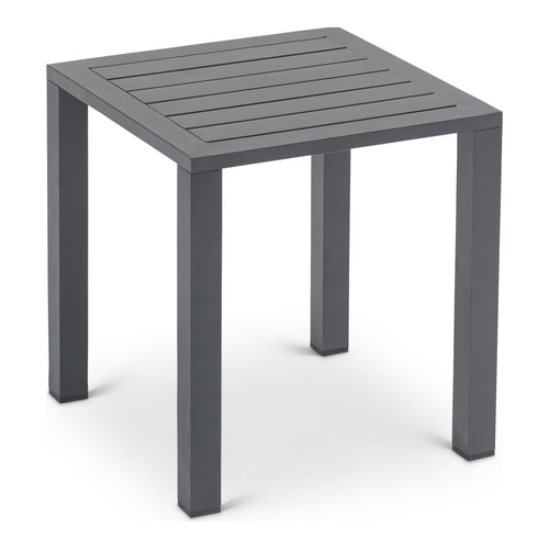 Maldives Aluminum Outdoor Patio End Table in Grey
