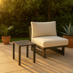 Maldives Aluminum Outdoor Patio End Table in Grey