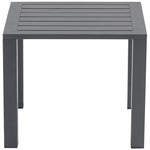 Maldives Aluminum Outdoor Patio End Table in Grey