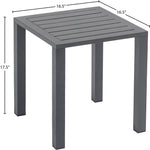 Maldives Aluminum Outdoor Patio End Table in Grey