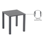 Maldives Aluminum Outdoor Patio End Table in Grey