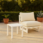 Maldives Aluminum Outdoor Patio End Table in White