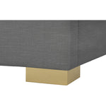 Crosby Linen Textured Fabric Upholstered King Bed in Grey