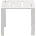 Maldives Aluminum Outdoor Patio End Table in White