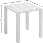 Maldives Aluminum Outdoor Patio End Table in White