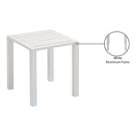Maldives Aluminum Outdoor Patio End Table in White