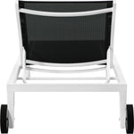 Nizuc Adjustable Mesh Water Resistant Fabric Outdoor Patio Adjustable Sun Chaise Lounge (373-) in Black
