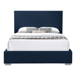 Crosby Linen Textured Fabric Upholstered King Bed in Navy