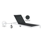 Nizuc Adjustable Mesh Water Resistant Fabric Outdoor Patio Adjustable Sun Chaise Lounge (373-) in Black
