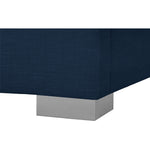 Crosby Linen Textured Fabric Upholstered King Bed in Navy