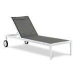 Nizuc Adjustable Mesh Water Resistant Fabric Outdoor Patio Adjustable Sun Chaise Lounge (373-) in Grey