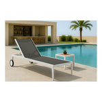 Nizuc Adjustable Mesh Water Resistant Fabric Outdoor Patio Adjustable Sun Chaise Lounge (373-) in Grey