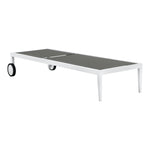 Nizuc Adjustable Mesh Water Resistant Fabric Outdoor Patio Adjustable Sun Chaise Lounge (373-) in Grey