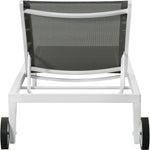 Nizuc Adjustable Mesh Water Resistant Fabric Outdoor Patio Adjustable Sun Chaise Lounge (373-) in Grey