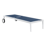 Nizuc Adjustable Mesh Water Resistant Fabric Outdoor Patio Adjustable Sun Chaise Lounge (373-) in Navy