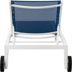 Nizuc Adjustable Mesh Water Resistant Fabric Outdoor Patio Adjustable Sun Chaise Lounge (373-) in Navy